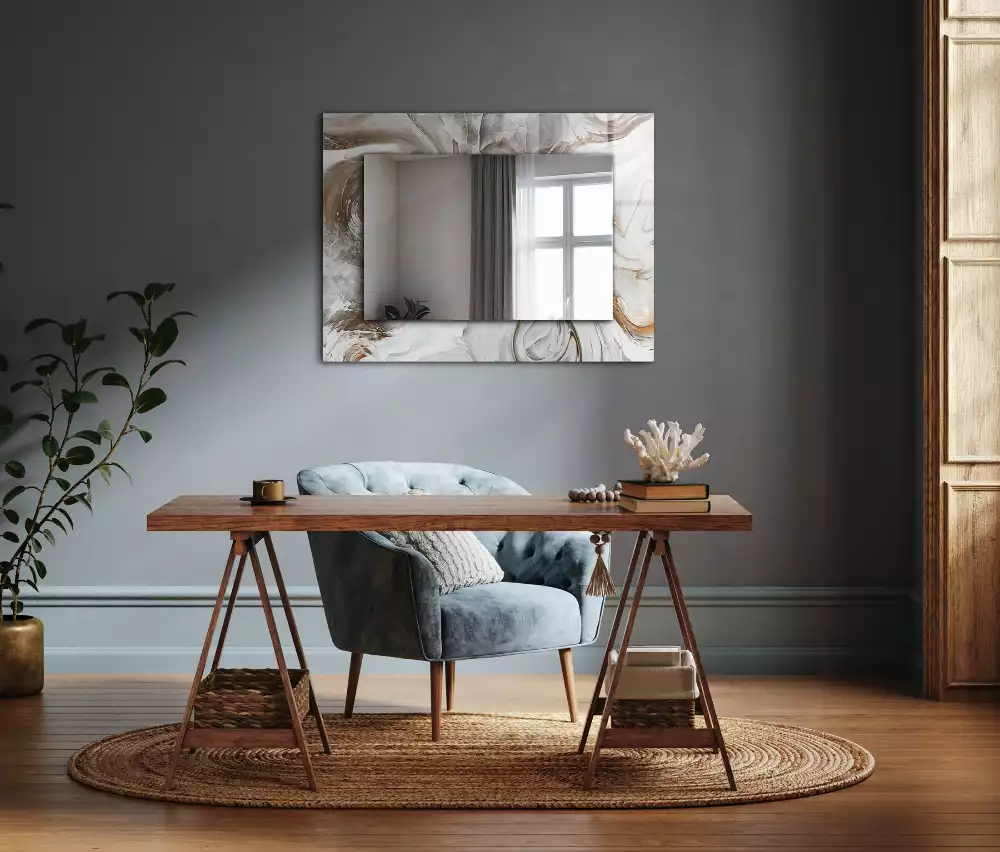 Obdélníkové dekorační zrcadlo Abstraktní mramorový vzor