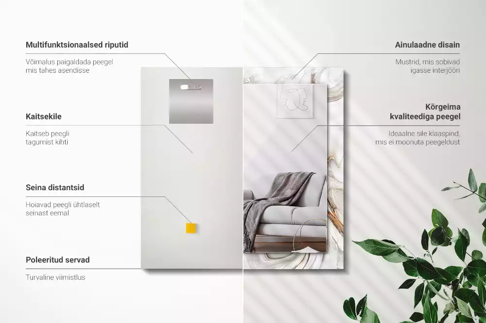 Obdélníkové dekorační zrcadlo Abstraktní mramorový vzor