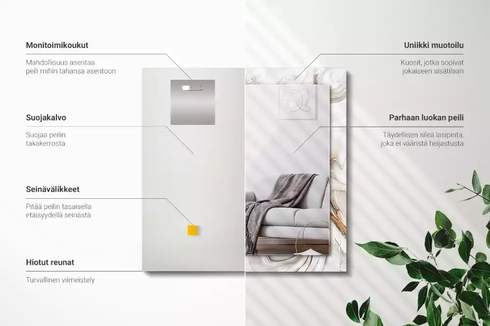 Obdélníkové dekorační zrcadlo Abstraktní mramorový vzor