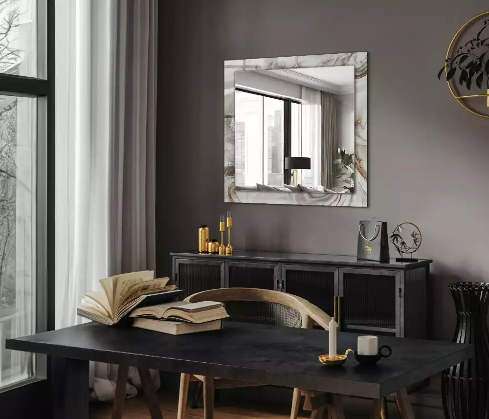 Obdélníkové dekorační zrcadlo Abstraktní mramorový vzor