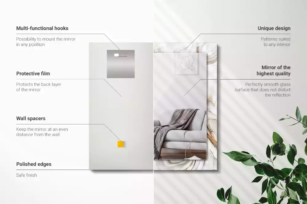 Obdélníkové dekorační zrcadlo Abstraktní mramorový vzor