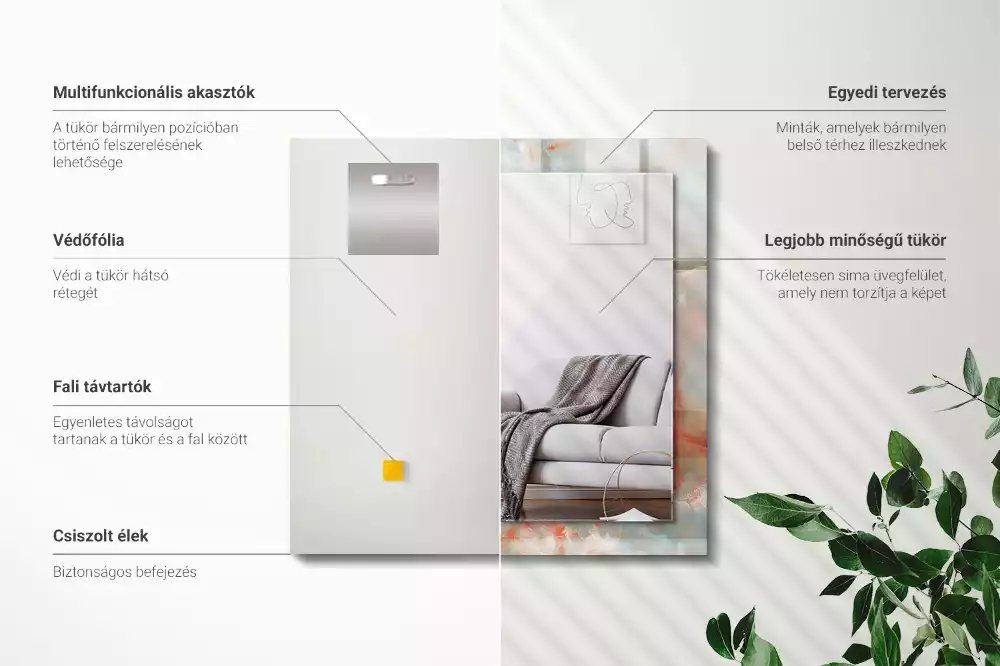 Obdélníkové dekorační zrcadlo Abstraktní barevné textury