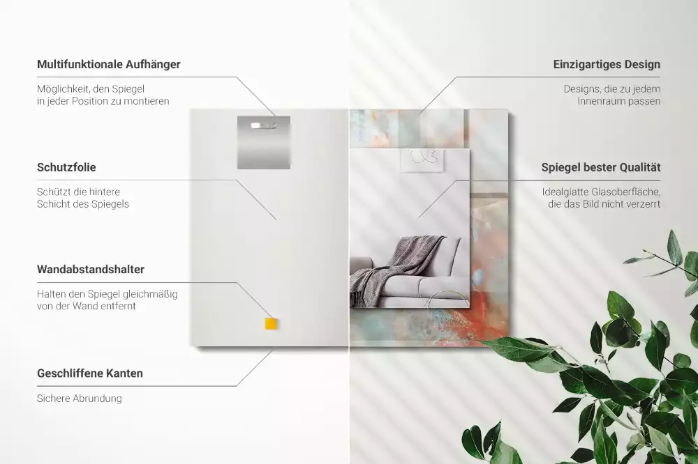 Obdélníkové dekorační zrcadlo Abstraktní barevné textury