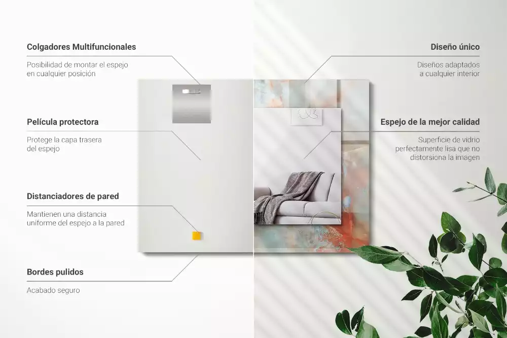 Obdélníkové dekorační zrcadlo Abstraktní barevné textury