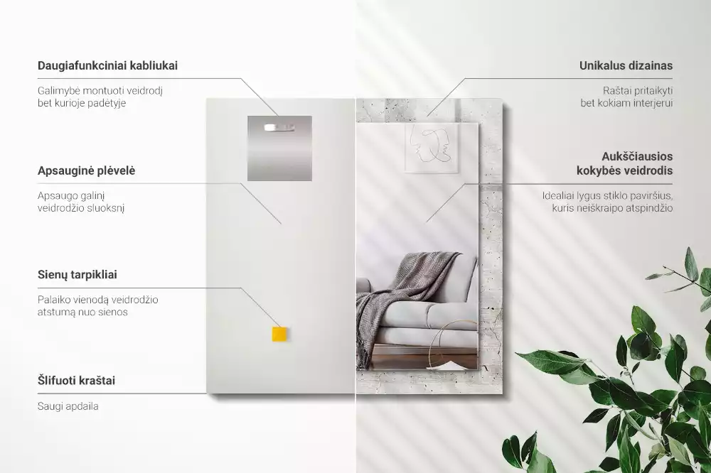 Obdélníkové dekorační zrcadlo Popraskaná betonová zeď