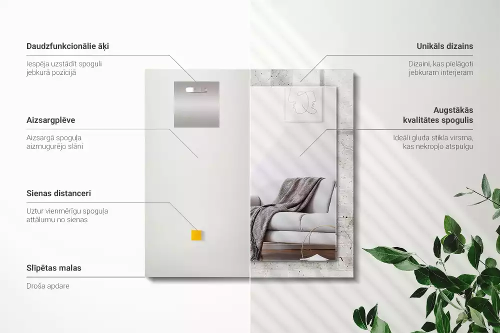 Obdélníkové dekorační zrcadlo Popraskaná betonová zeď