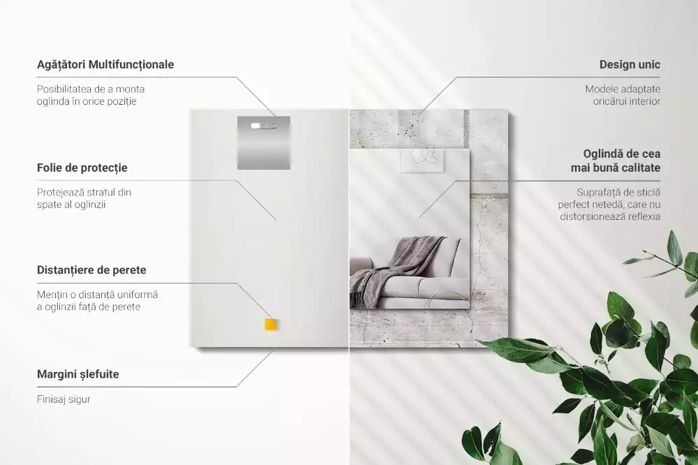 Obdélníkové dekorační zrcadlo Popraskaná betonová zeď