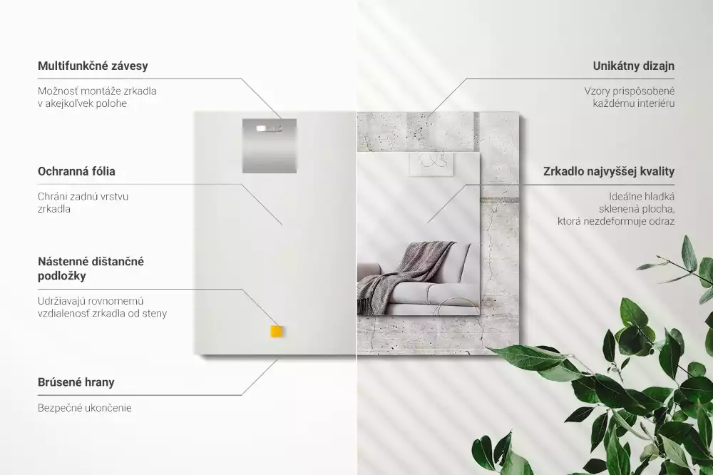 Obdélníkové dekorační zrcadlo Popraskaná betonová zeď