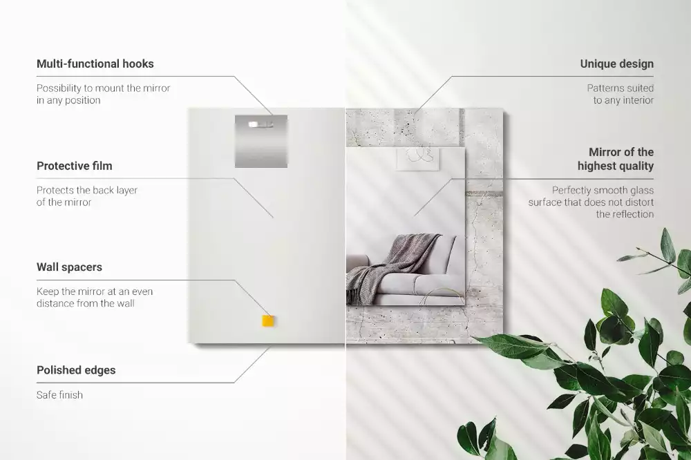 Obdélníkové dekorační zrcadlo Popraskaná betonová zeď