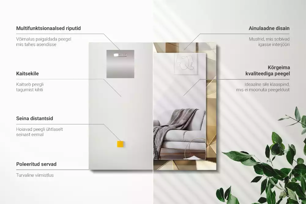 Obdélníkové dekorační zrcadlo Geometrické tvary