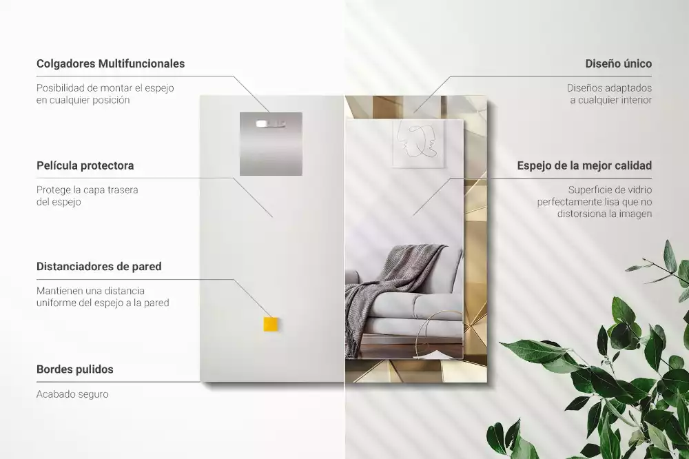 Obdélníkové dekorační zrcadlo Geometrické tvary