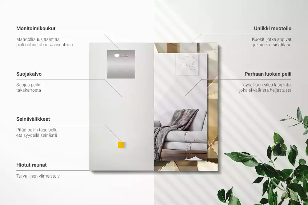 Obdélníkové dekorační zrcadlo Geometrické tvary