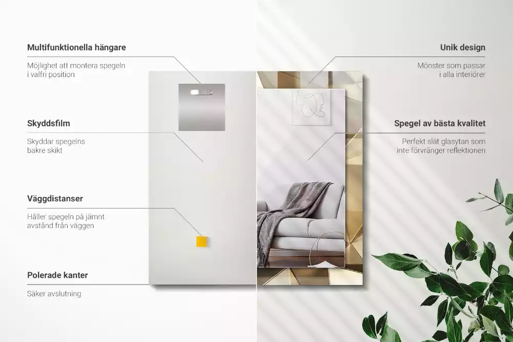 Obdélníkové dekorační zrcadlo Geometrické tvary