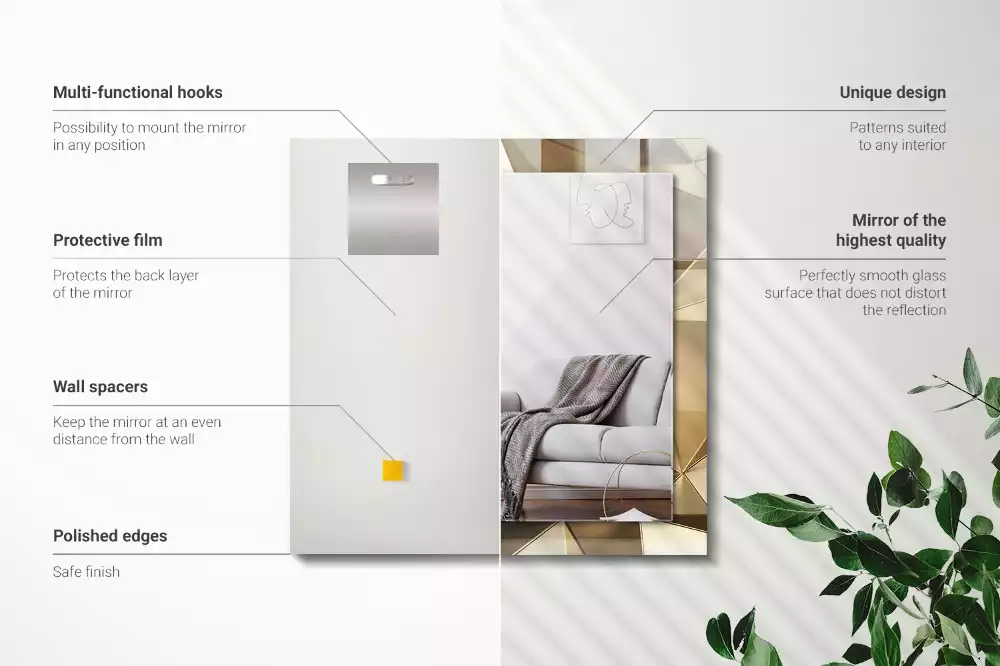 Obdélníkové dekorační zrcadlo Geometrické tvary