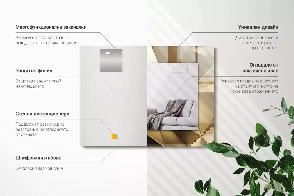 Obdélníkové dekorační zrcadlo Geometrické tvary