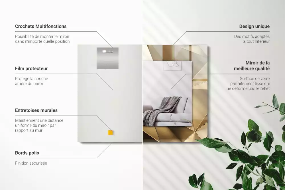 Obdélníkové dekorační zrcadlo Geometrické tvary