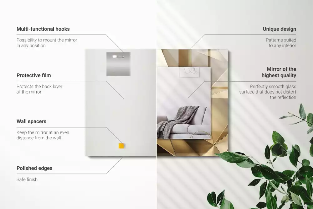 Obdélníkové dekorační zrcadlo Geometrické tvary