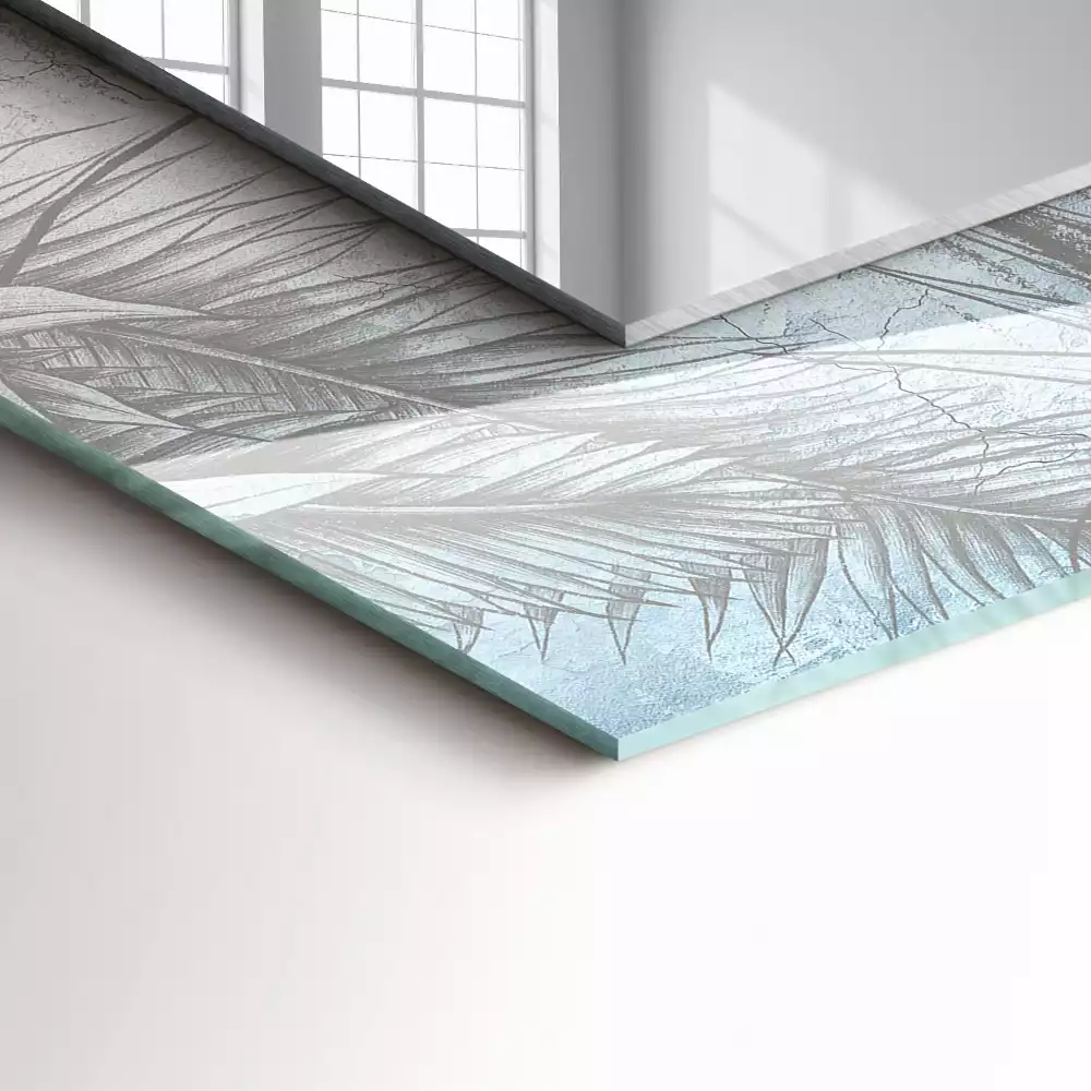 Obdélníkové dekorační zrcadlo Pastelové rostliny