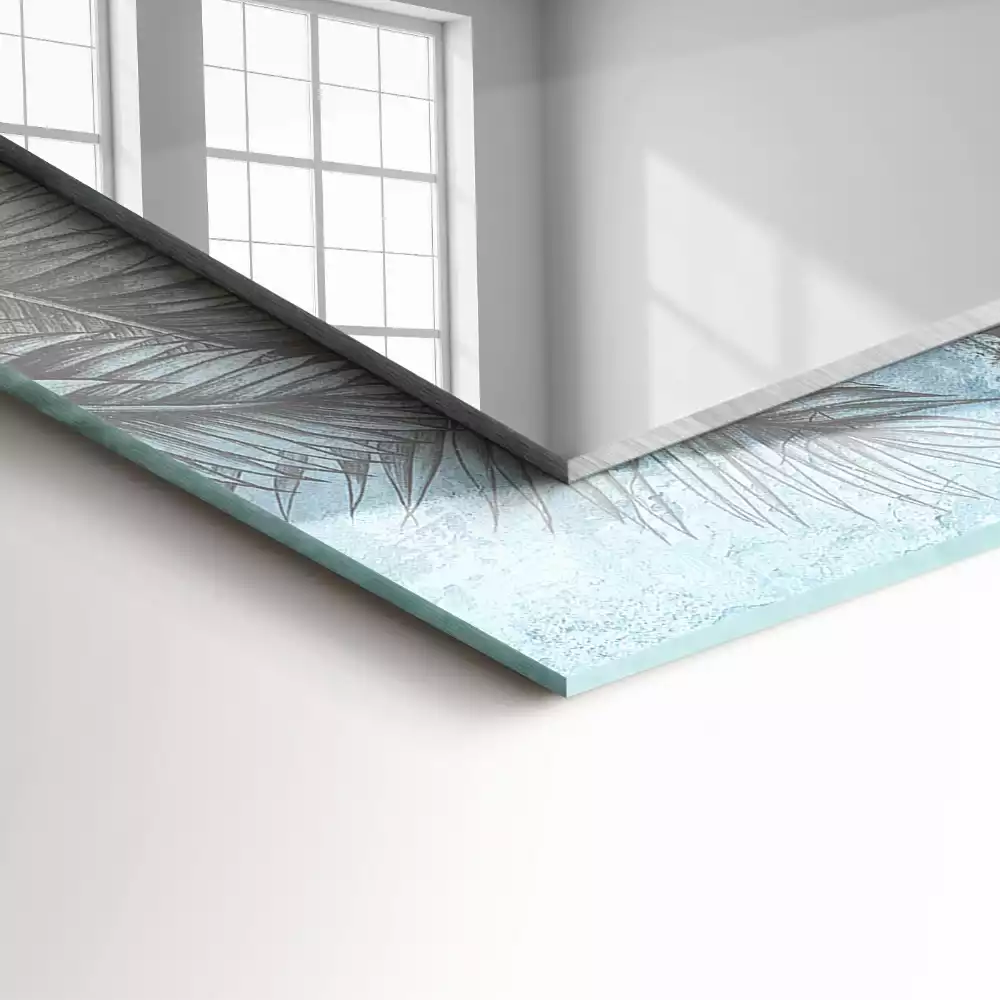 Obdélníkové dekorační zrcadlo Pastelové rostliny