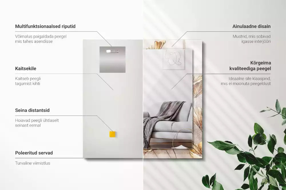 Obdélníkové dekorační zrcadlo Vintage květiny