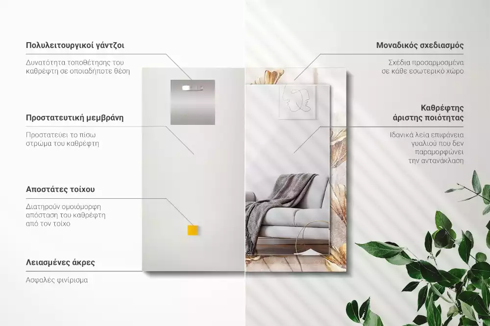 Obdélníkové dekorační zrcadlo Vintage květiny