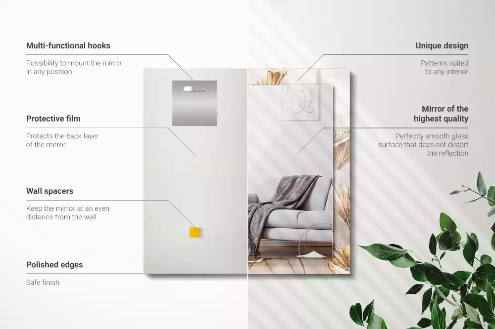 Obdélníkové dekorační zrcadlo Vintage květiny