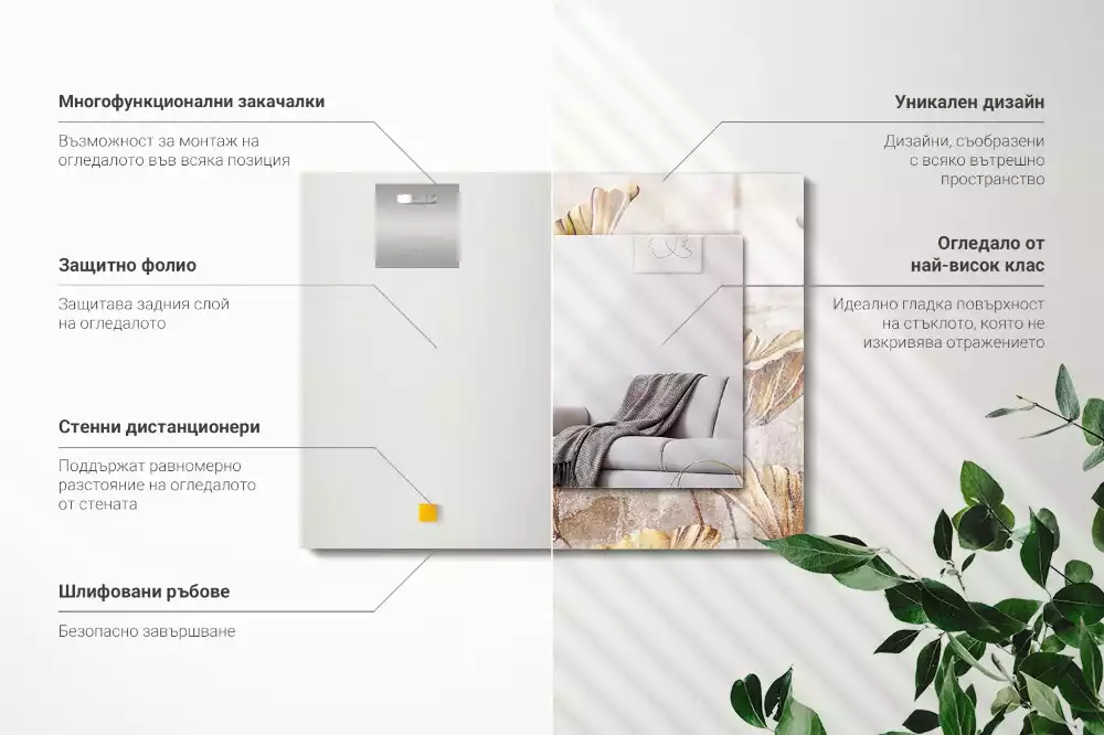 Obdélníkové dekorační zrcadlo Vintage květiny