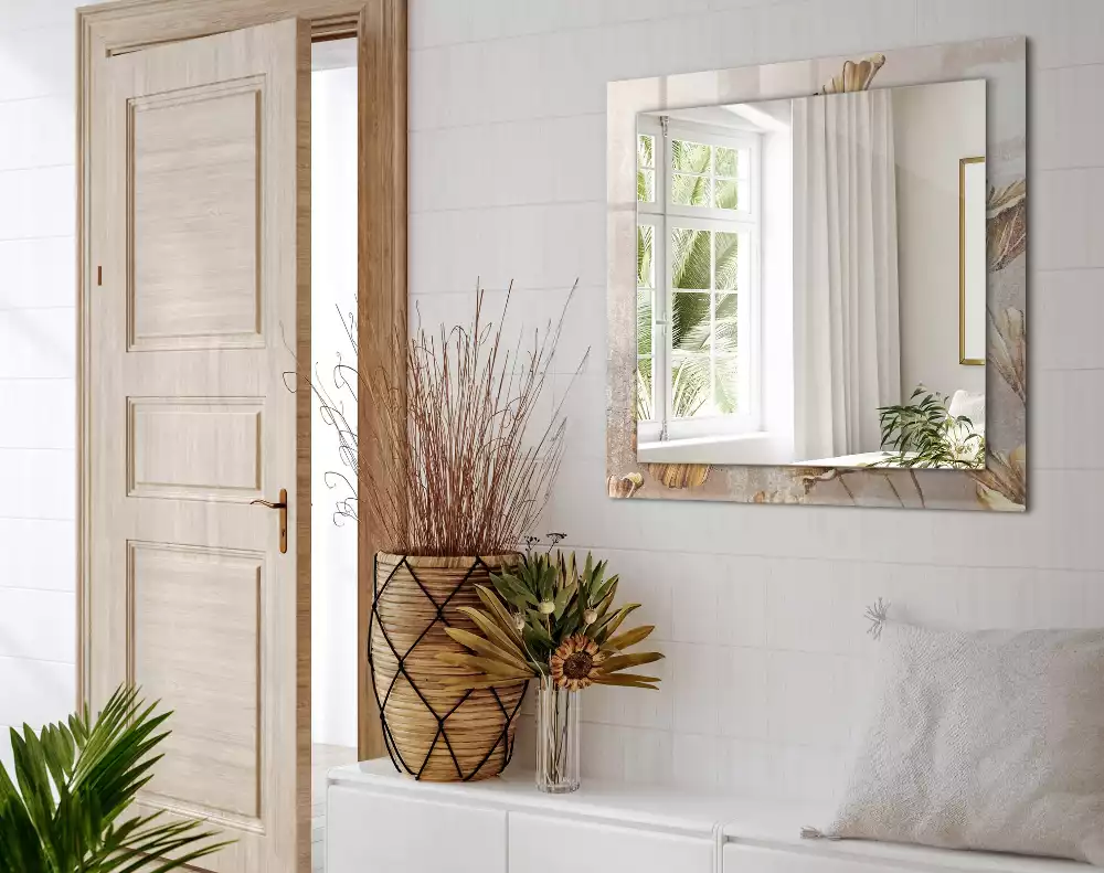 Obdélníkové dekorační zrcadlo Vintage květiny