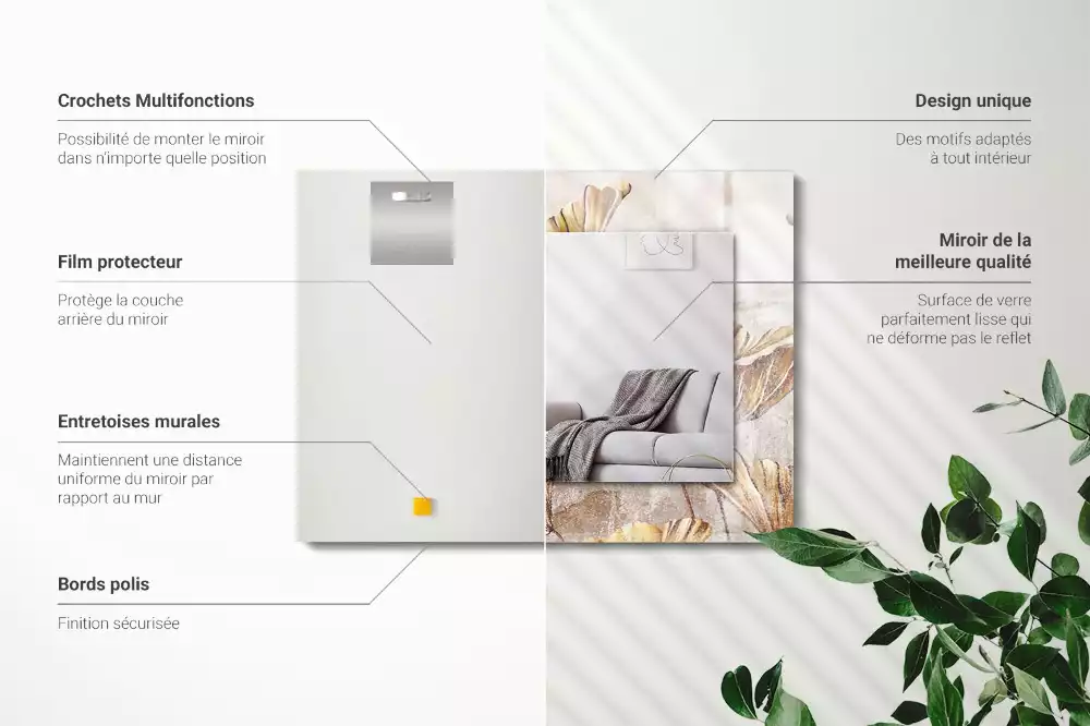 Obdélníkové dekorační zrcadlo Vintage květiny