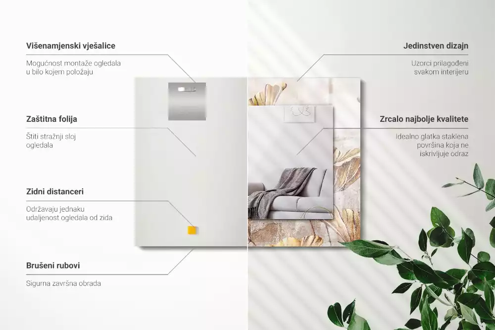 Obdélníkové dekorační zrcadlo Vintage květiny