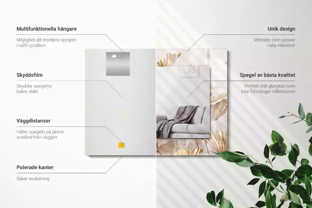 Obdélníkové dekorační zrcadlo Vintage květiny