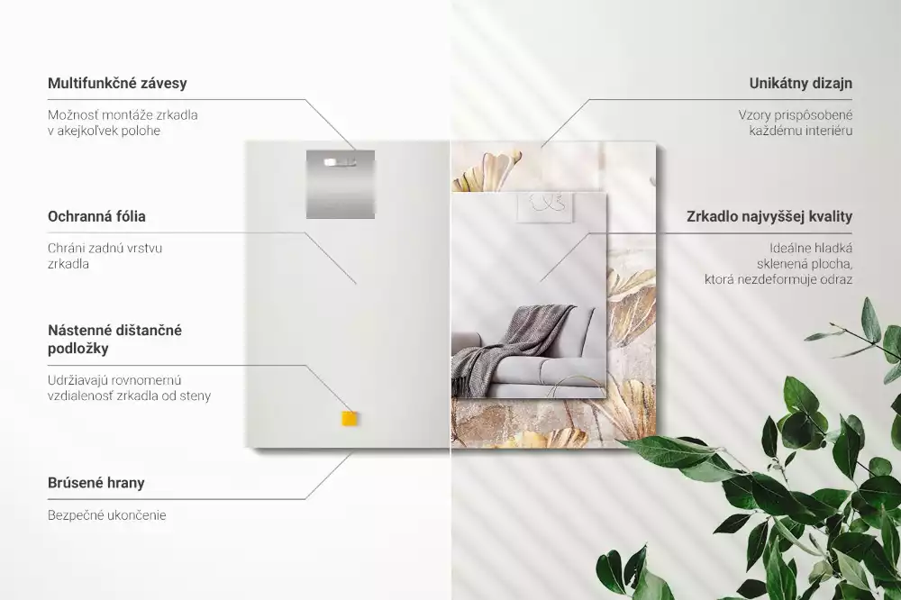 Obdélníkové dekorační zrcadlo Vintage květiny