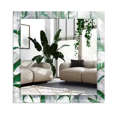 Obdélníkové dekorační zrcadlo Zelené listy rostliny