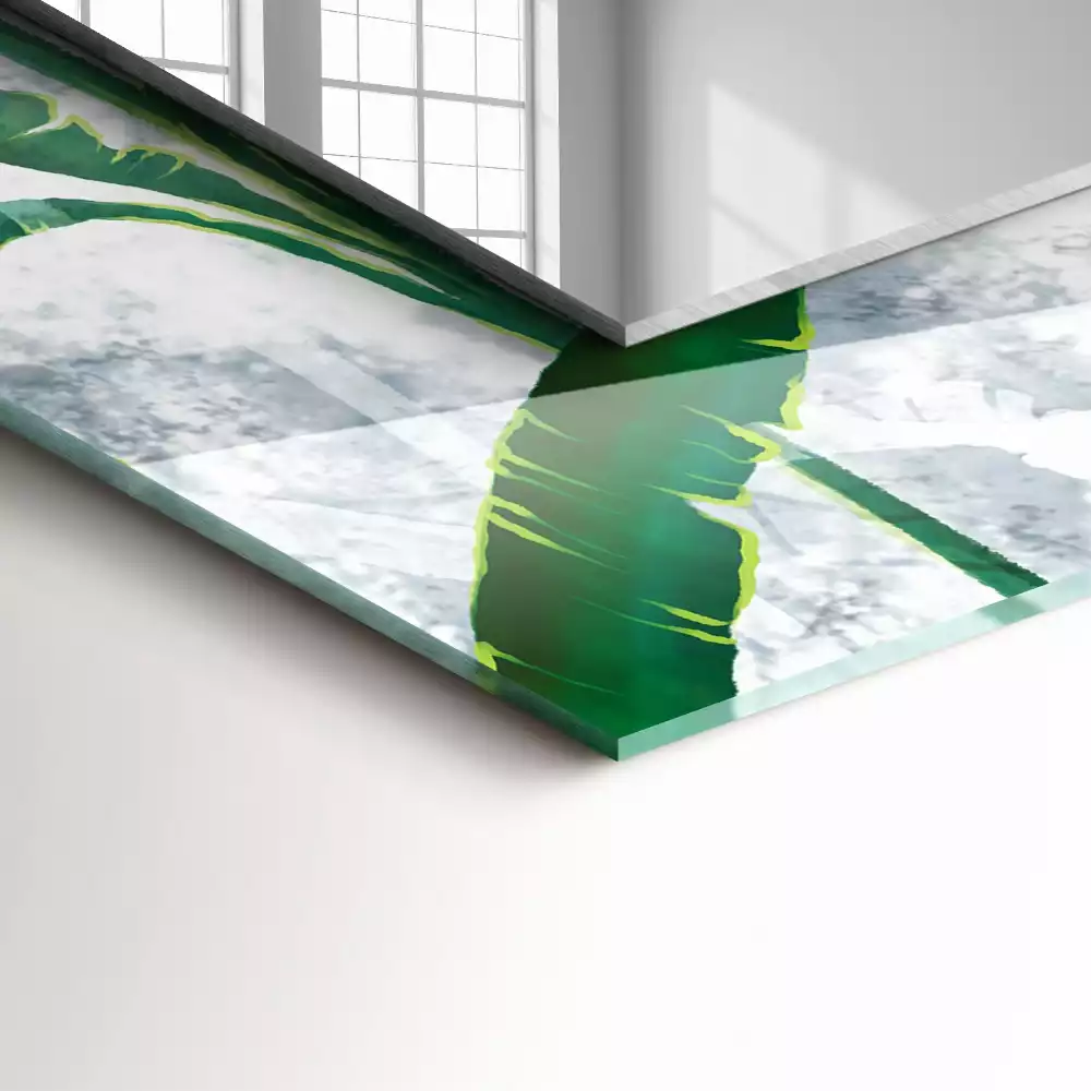 Obdélníkové dekorační zrcadlo Zelené listy rostliny