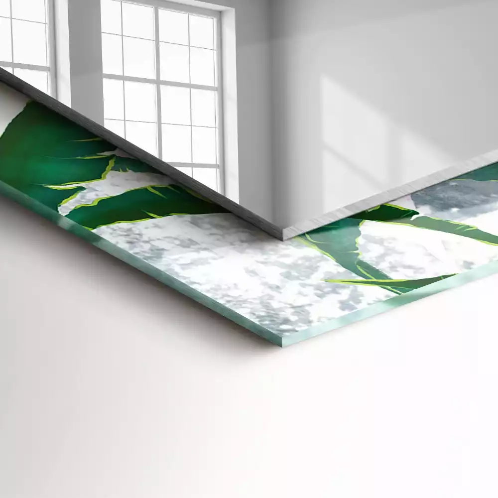 Obdélníkové dekorační zrcadlo Zelené listy rostliny