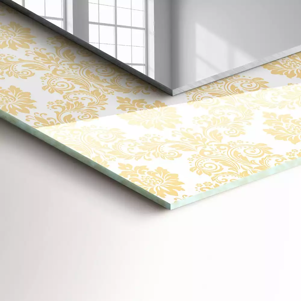 Obdélníkové dekorační zrcadlo Žluté ozdoby