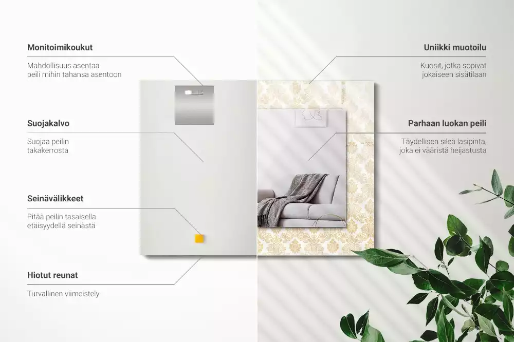 Obdélníkové dekorační zrcadlo Žluté ozdoby