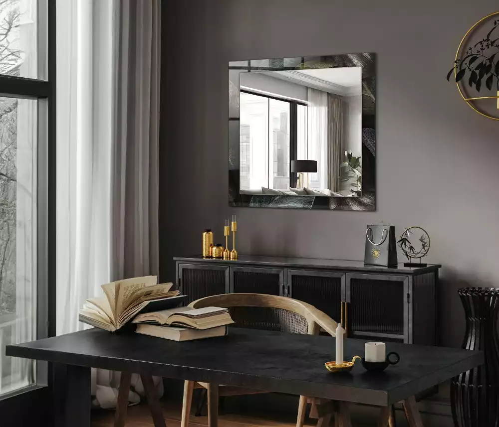 Obdélníkové dekorační zrcadlo Barevné listy rostlin