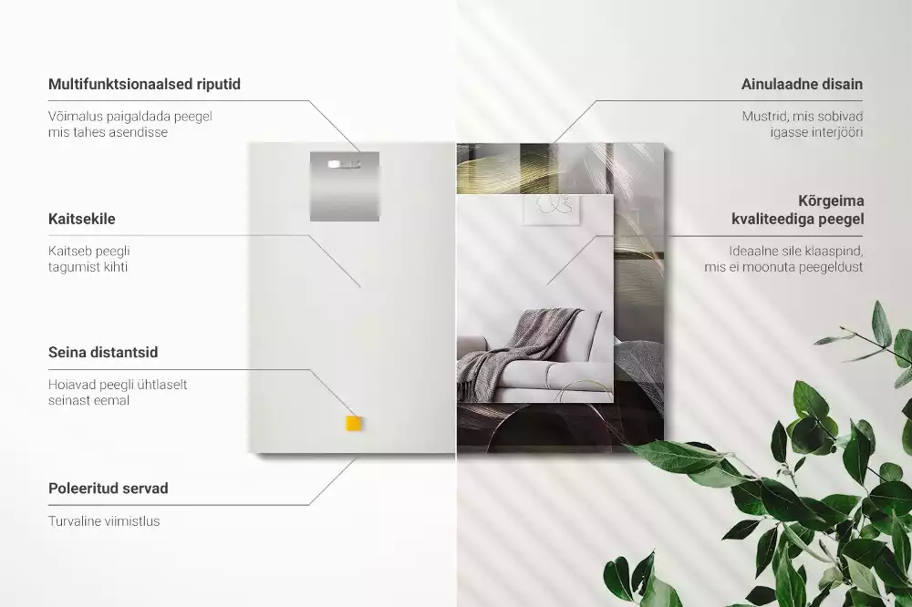 Obdélníkové dekorační zrcadlo Barevné listy rostlin