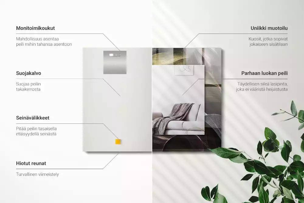 Obdélníkové dekorační zrcadlo Barevné listy rostlin