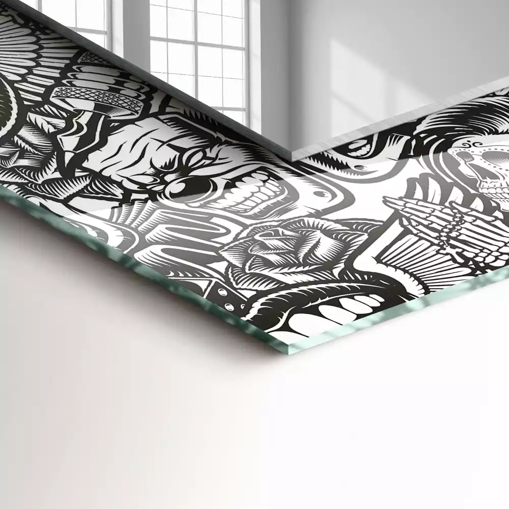 Obdélníkové dekorační zrcadlo Černobílé vzory