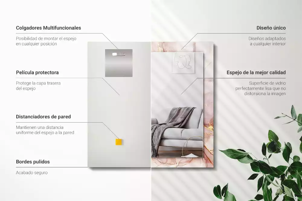 Obdélníkové dekorační zrcadlo Abstraktní akvarel umění