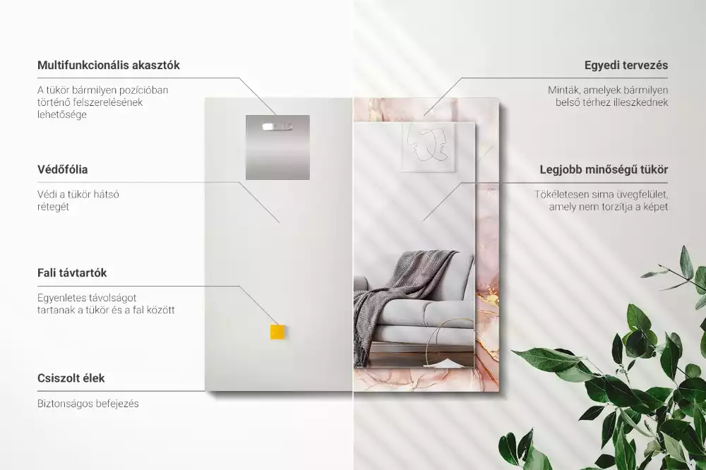 Obdélníkové dekorační zrcadlo Abstraktní akvarel umění