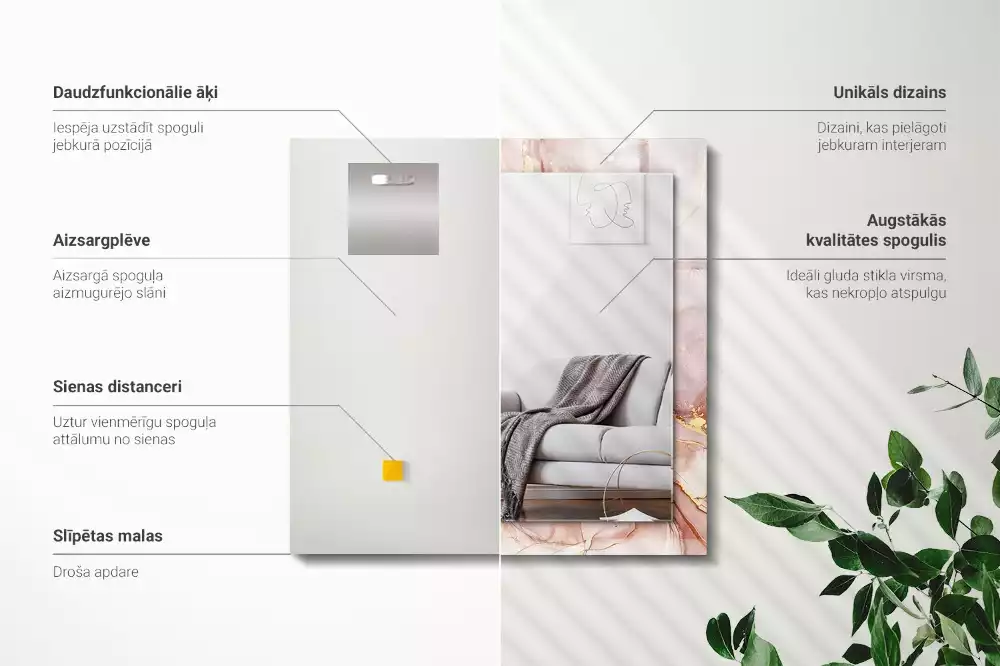 Obdélníkové dekorační zrcadlo Abstraktní akvarel umění