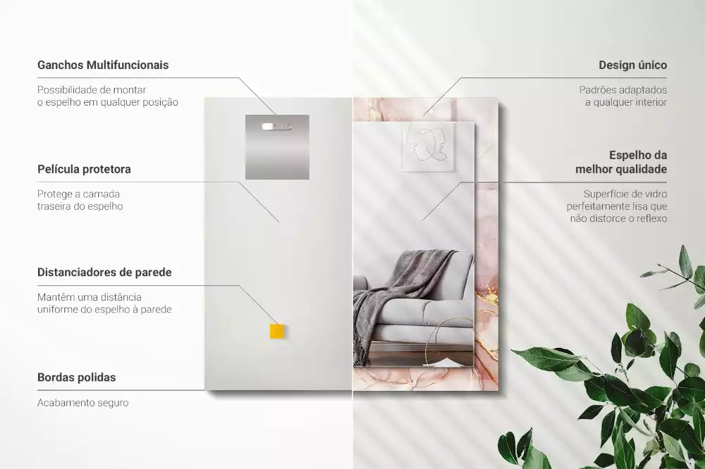 Obdélníkové dekorační zrcadlo Abstraktní akvarel umění