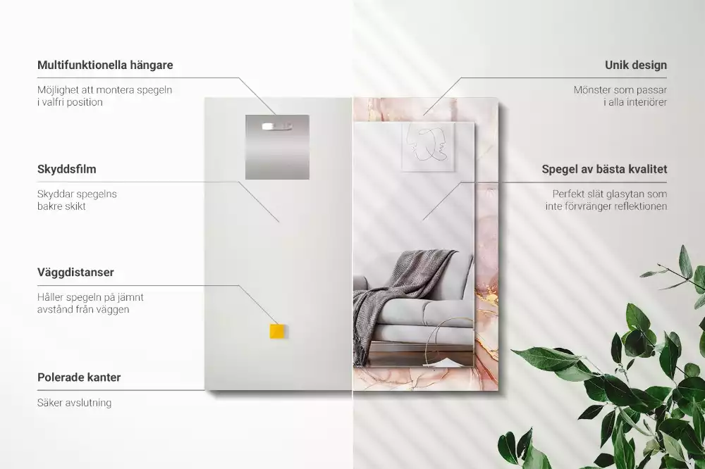 Obdélníkové dekorační zrcadlo Abstraktní akvarel umění