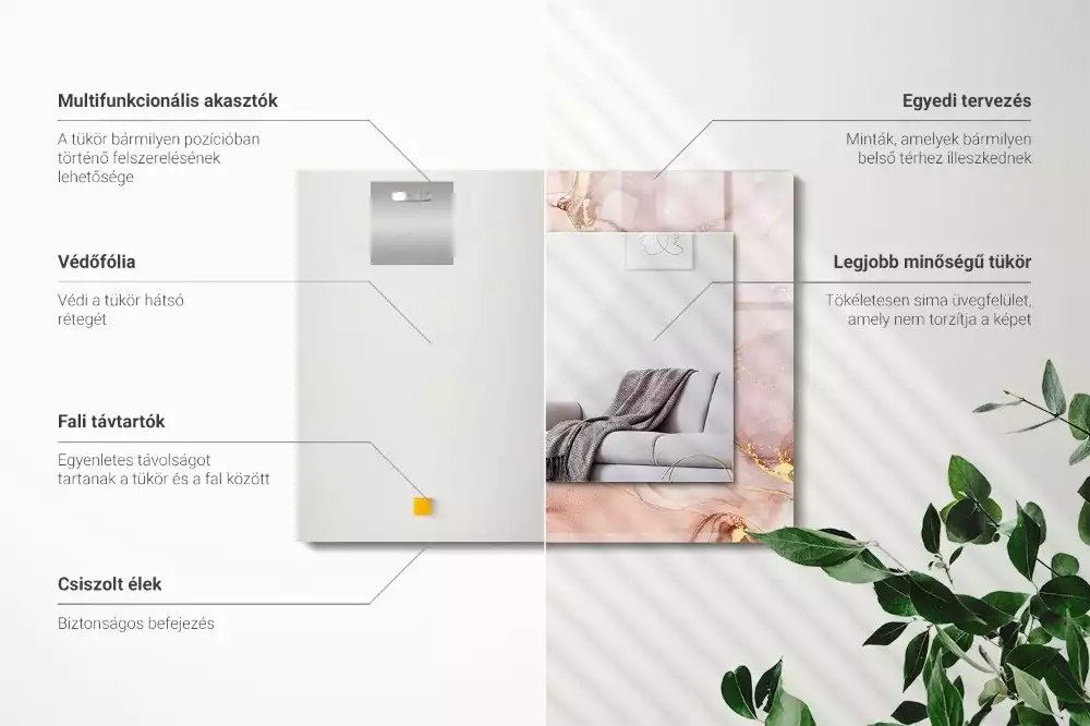 Obdélníkové dekorační zrcadlo Abstraktní akvarel umění