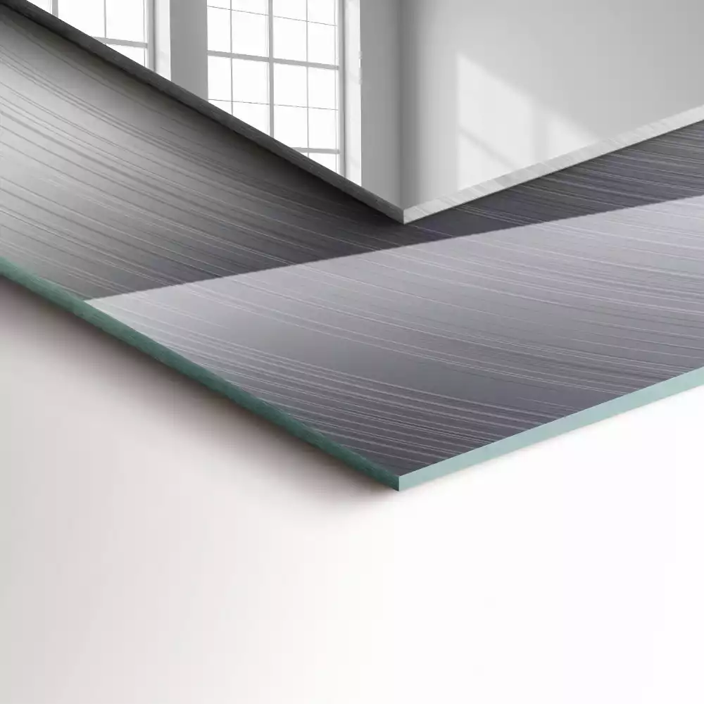 Obdélníkové dekorační zrcadlo Kulatý kovový povrch