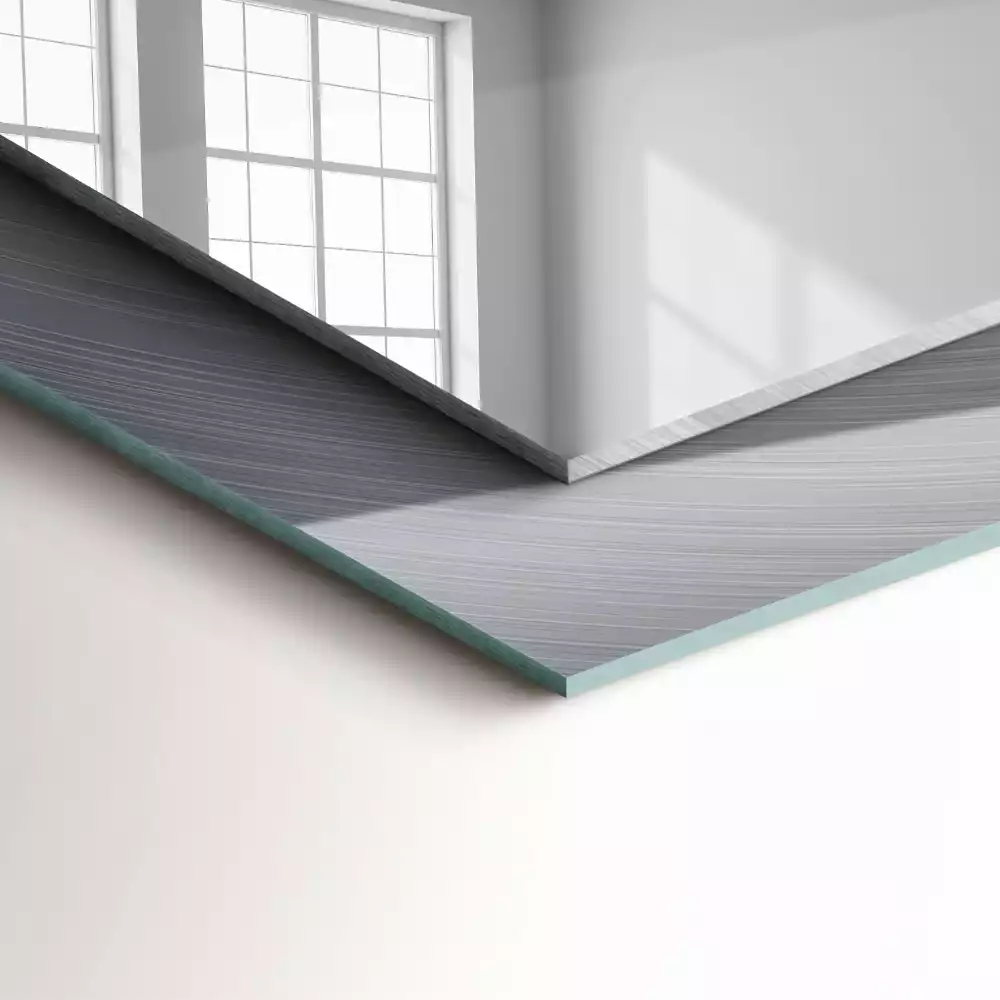 Obdélníkové dekorační zrcadlo Kulatý kovový povrch