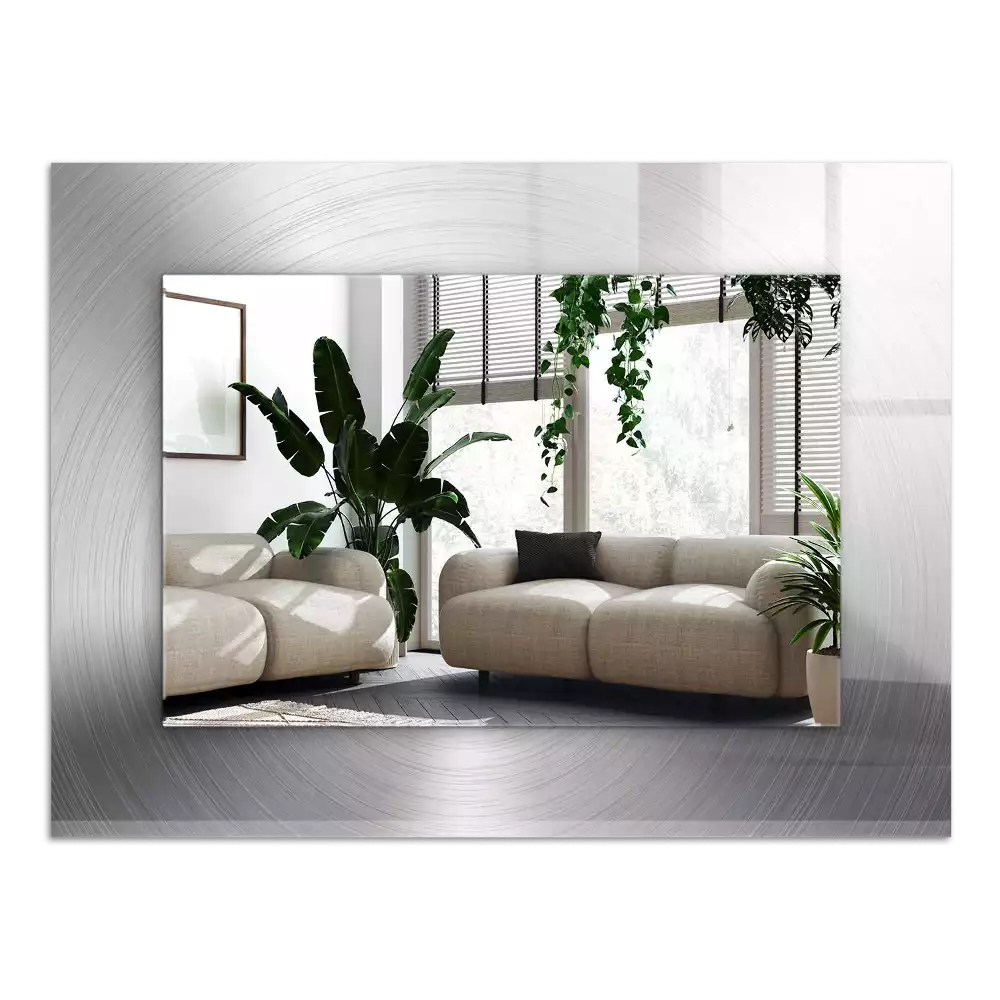 Obdélníkové dekorační zrcadlo Kulatý kovový povrch